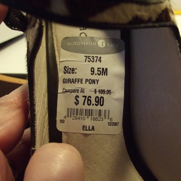 Wedge "Ella" Shoe Peep Toe Giraffe Pony 9.5 - Picture 9 of 14